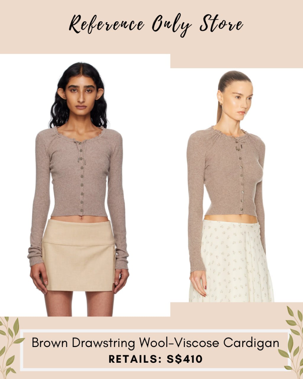 MP brown drawstring wool viscose sweater