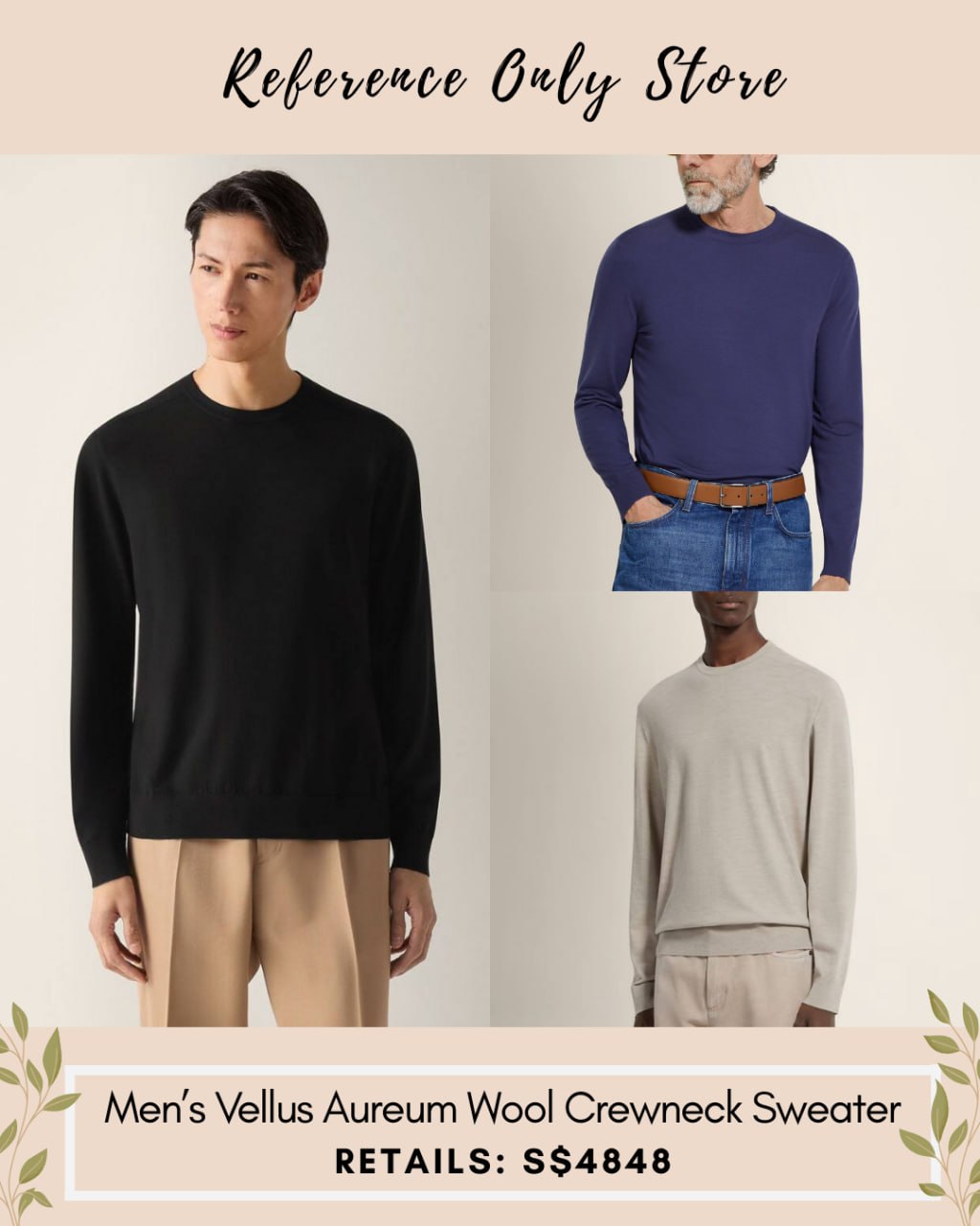 ZN Men’s vellus aureum wool crewneck sweater