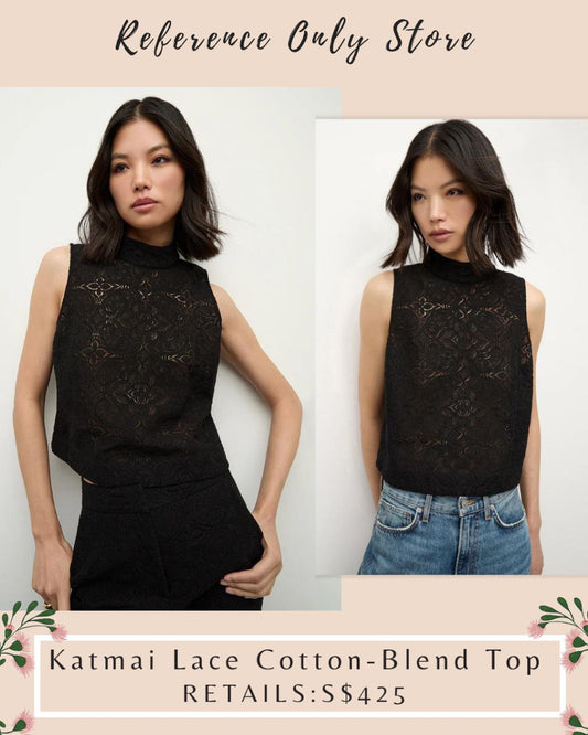 VB Katmai Lace cotton blend black top