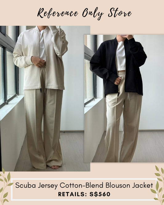 MM scuba cotton blend jersey blouson jacket