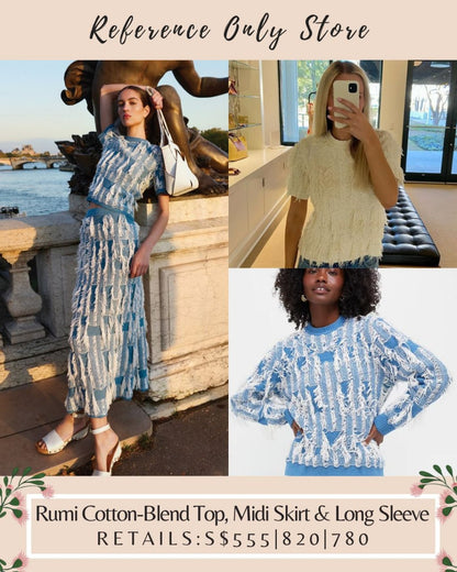 UJ Rumi cotton blend top, midi skirt , long sleeve