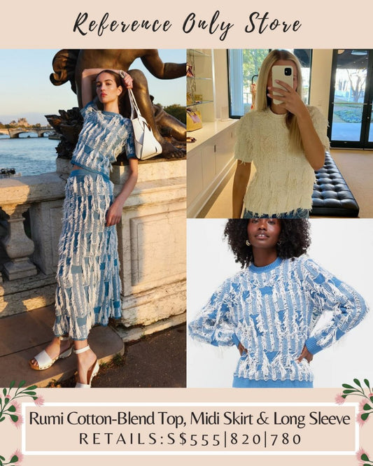 UJ Rumi cotton blend top, midi skirt , long sleeve