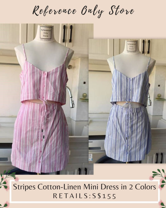 SK Stripe Pink / blue strap mini dress