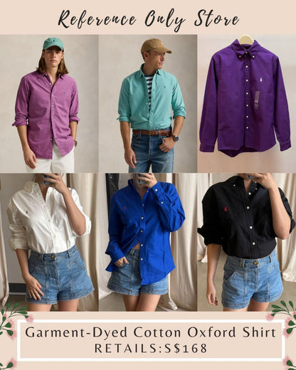 New colors! RL Men's / unisex Garment Dyed Cotton oxford Shirt in 4 colors
