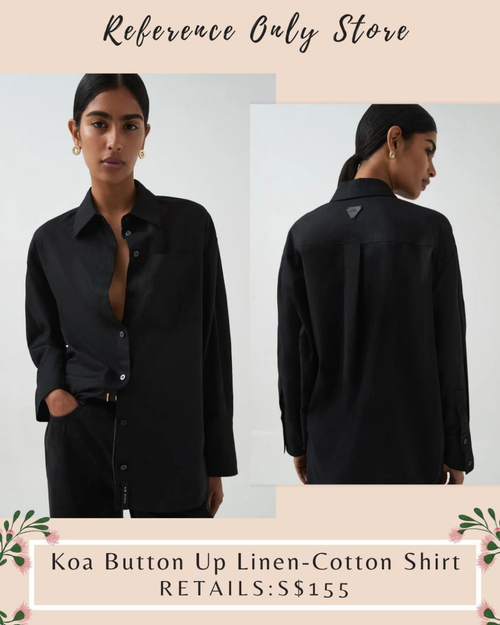 AJ Koa button up linen cotton shirt