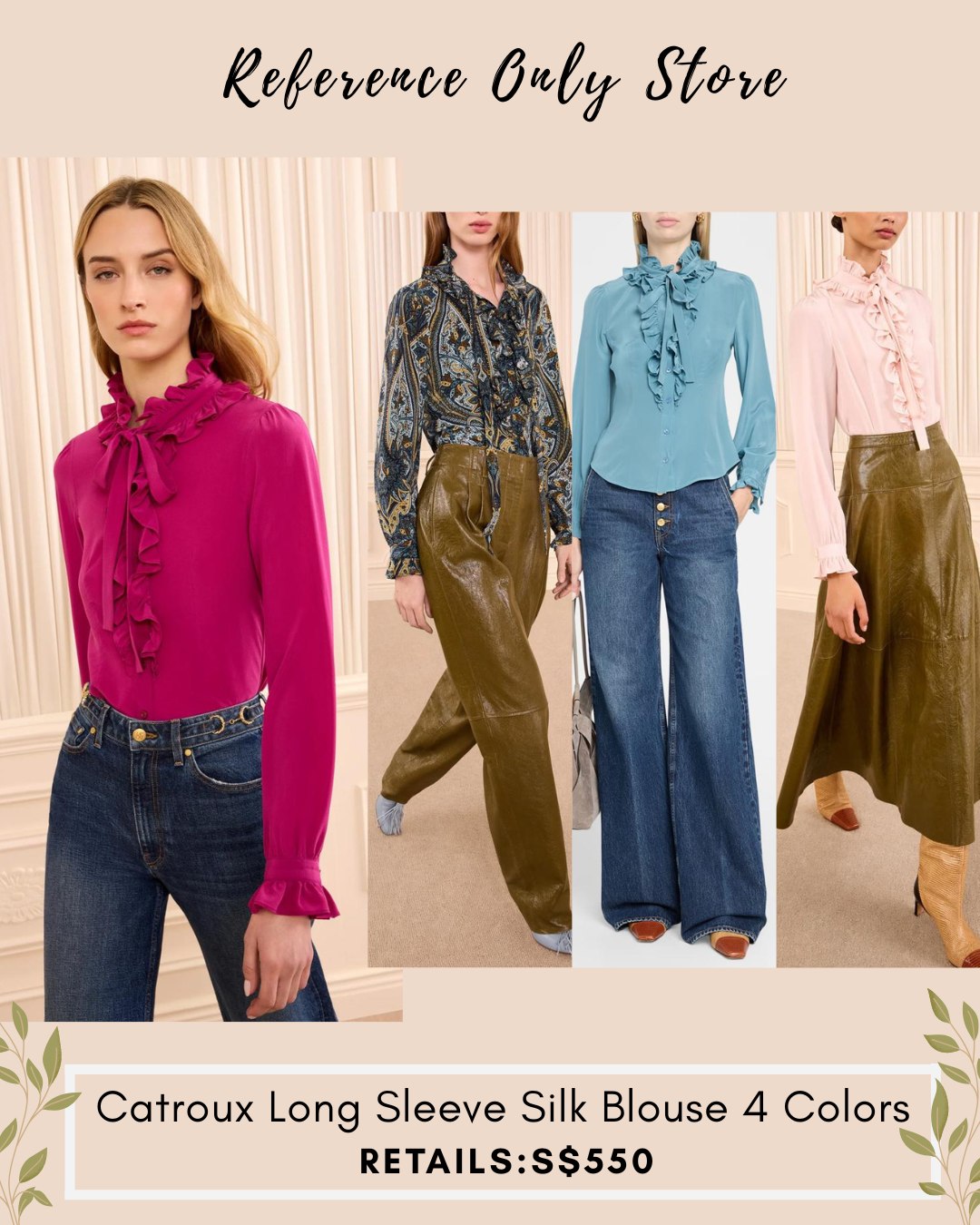 UJ Catroux long sleeve silk blouse 4 colors