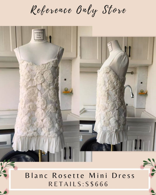 Alx Blanc rosette mini ivory dress