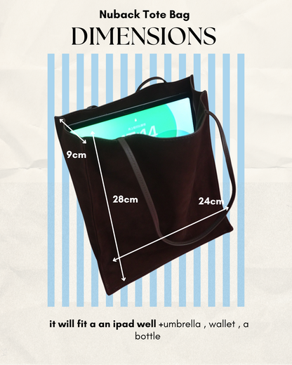TR Leather trimmed nuback tote bag in 3 colors