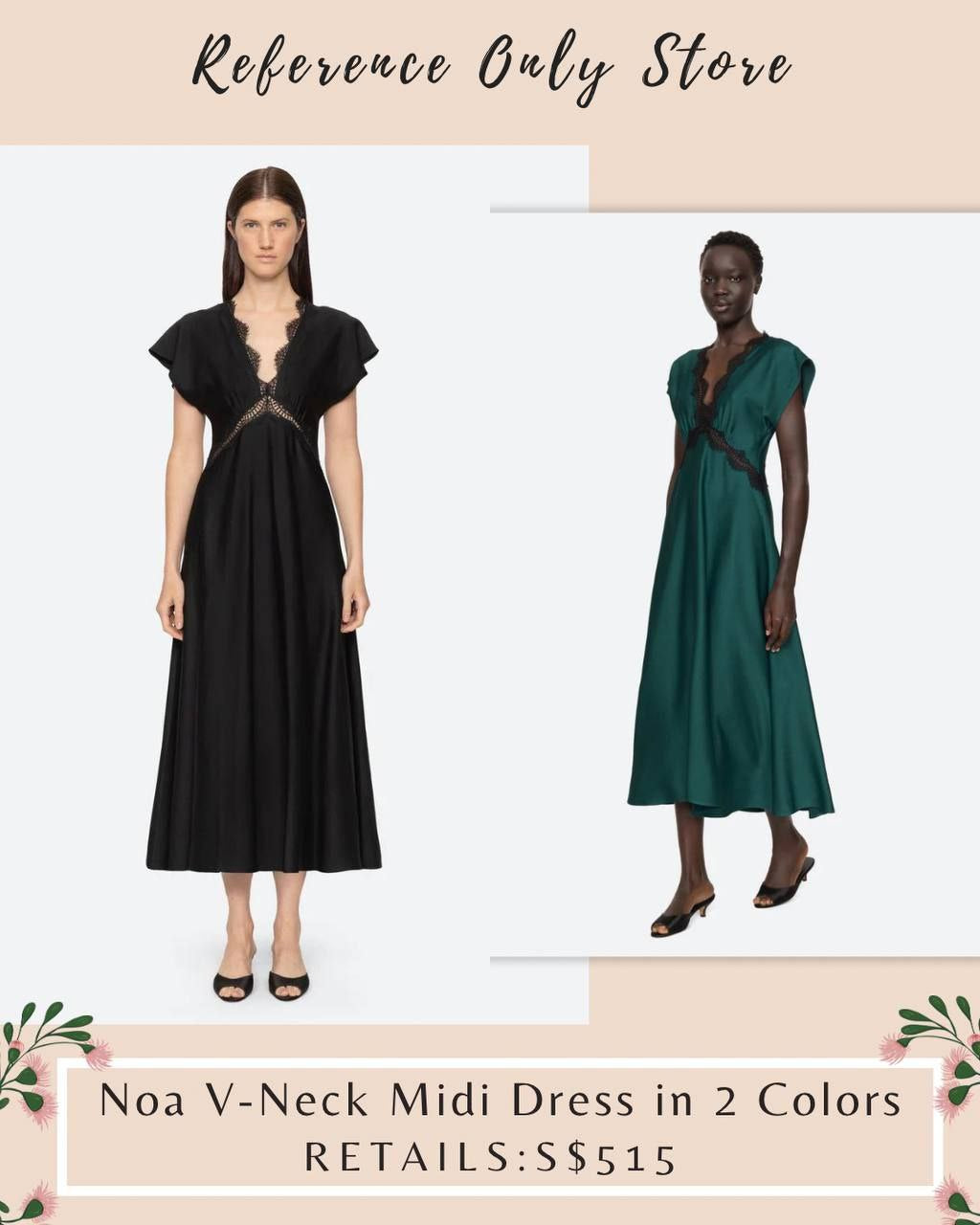 Se Noa V neck midi dress