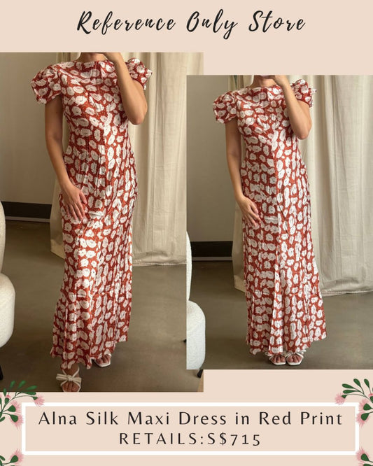 DN Alna Silk maxi dress in red print