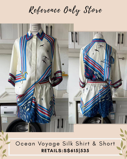 AM Ocean voyage silk shirt and shorts