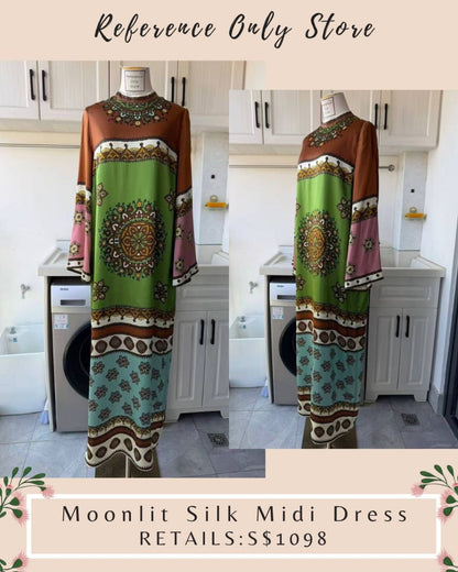 AM Moonlit silk midi dress