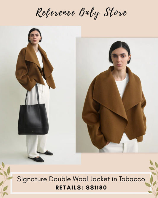 Tot signature double wool coat in tobacco