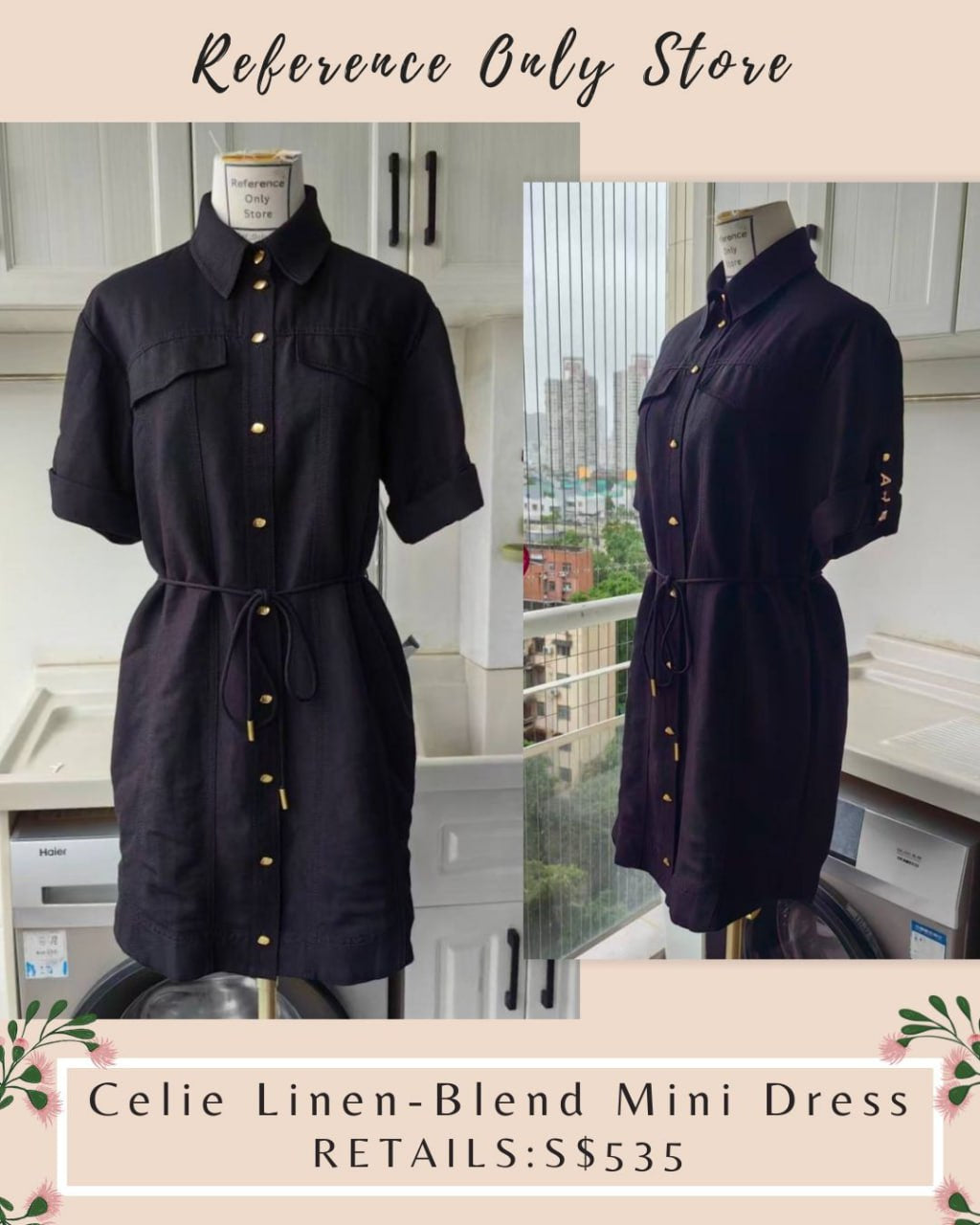AJ Celie linen blend mini dress
