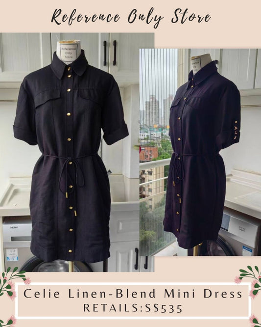 AJ Celie linen blend mini dress