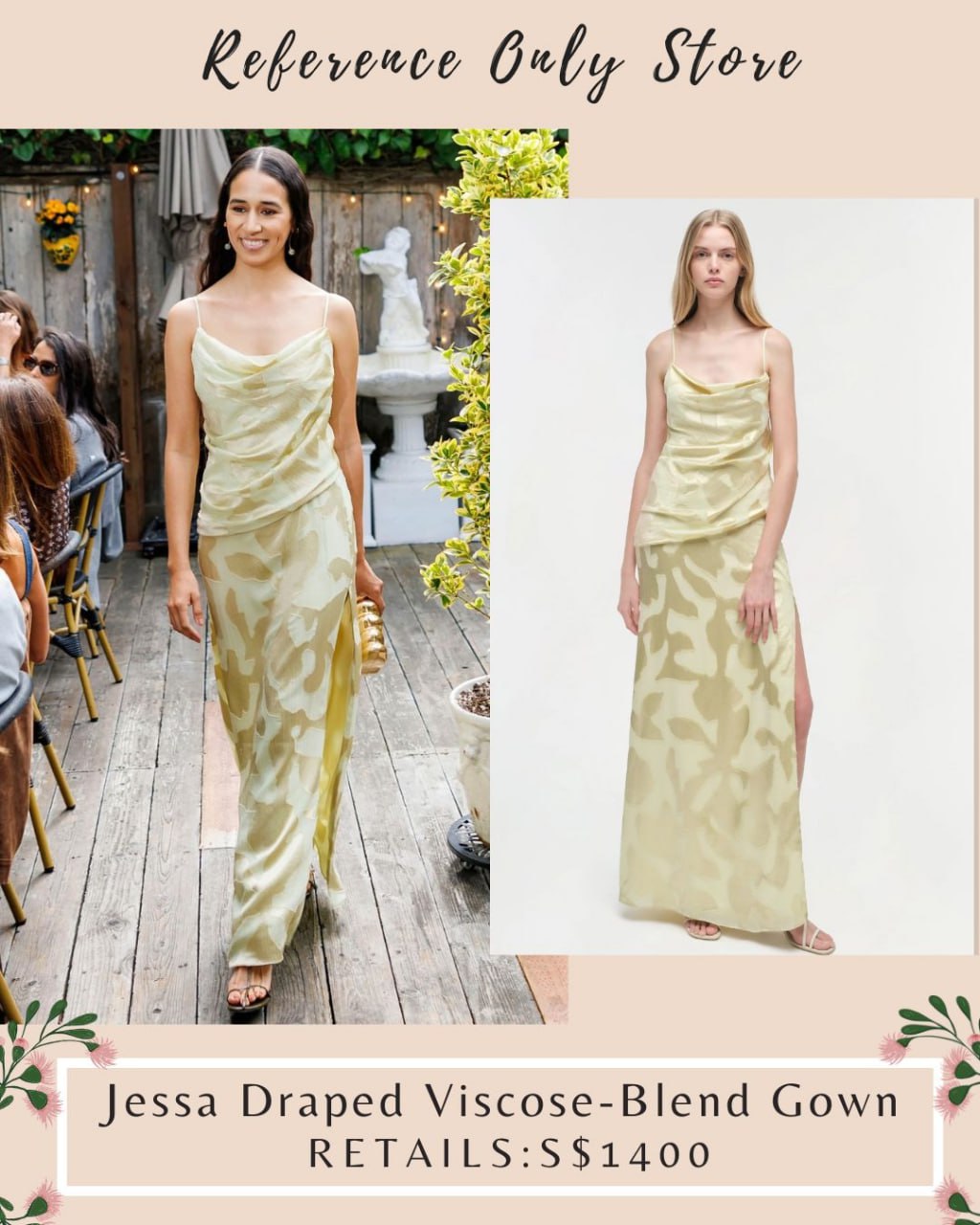 SK Jessa draped viscose blend gown