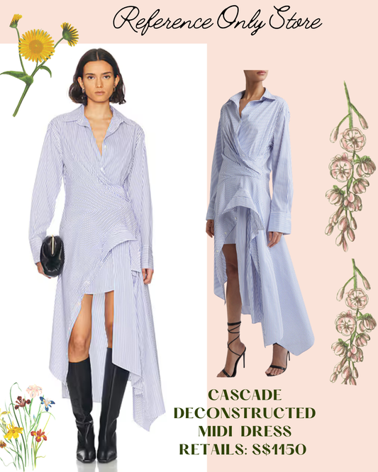 MSE Cascade deconstructed midi shirt dress in blue stripe