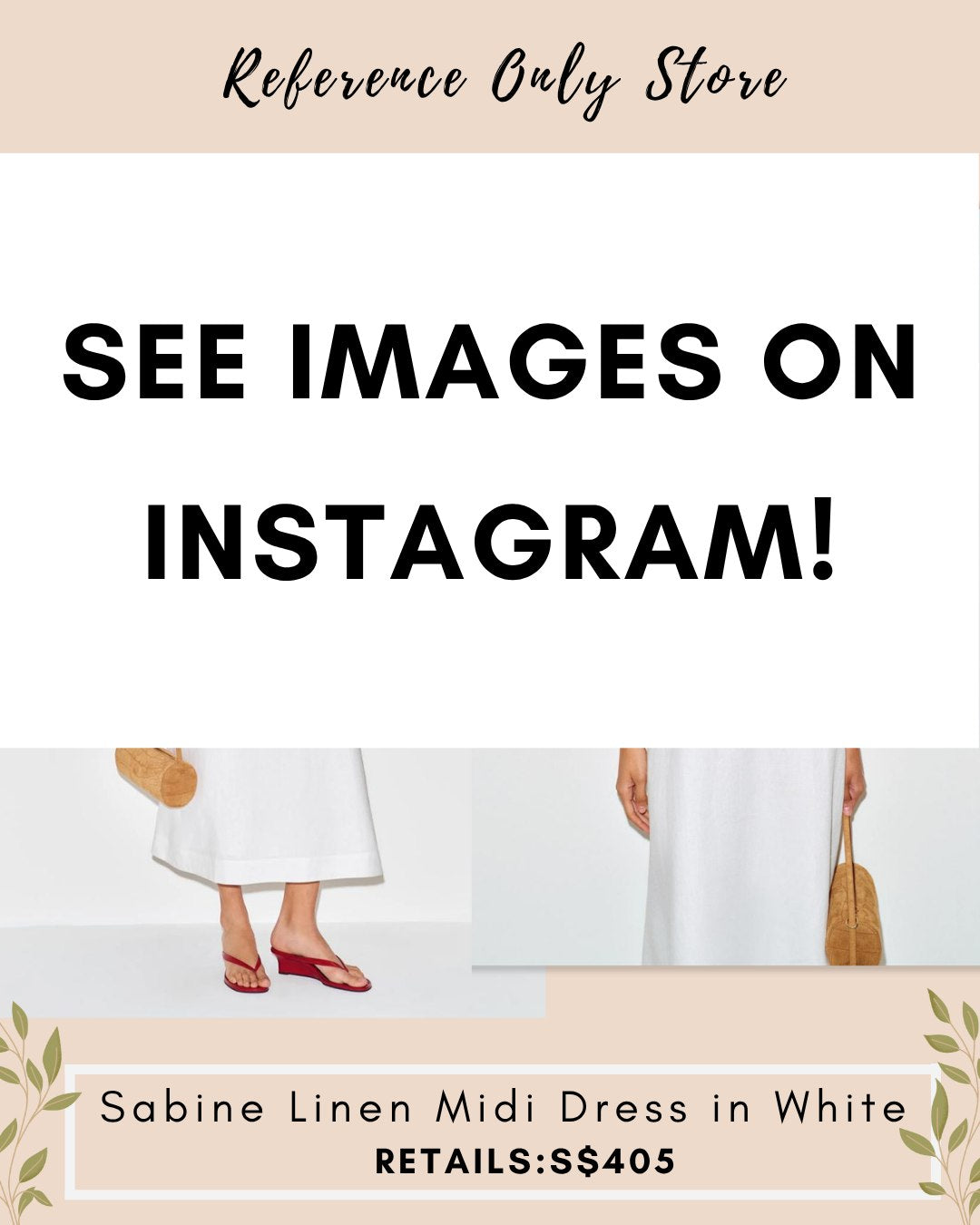Ref Sabine linen white midi dress