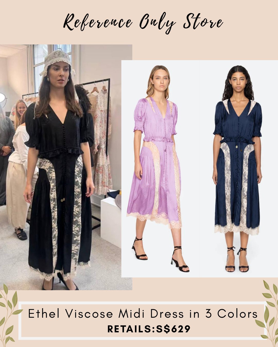 SE Ethel viscose midi dress