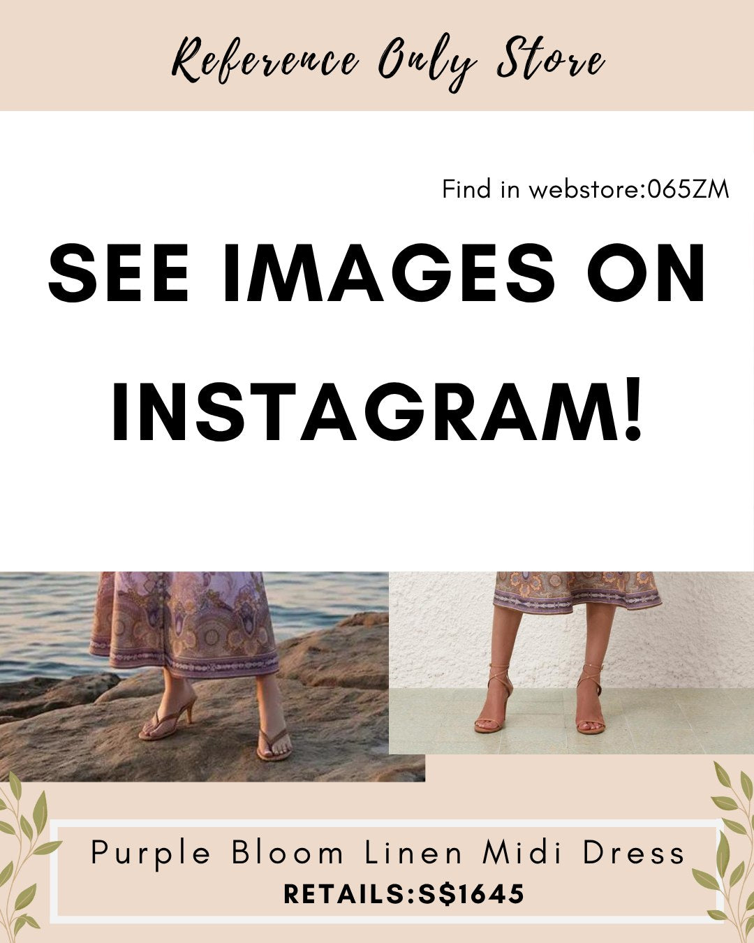 065ZM Purple bloom linen midi dress