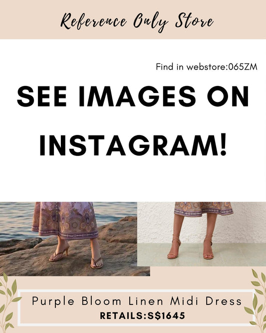 065ZM Purple bloom linen midi dress