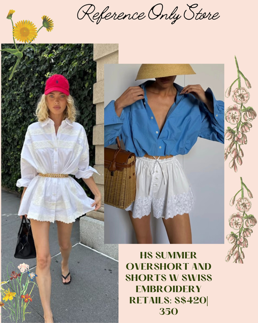HS Summer Over shirt Top and shorts with Swiss embroidery