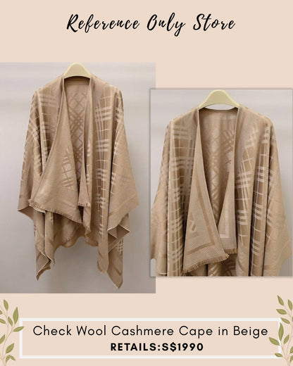 Back in! BBR Check Wool Cashmere cape