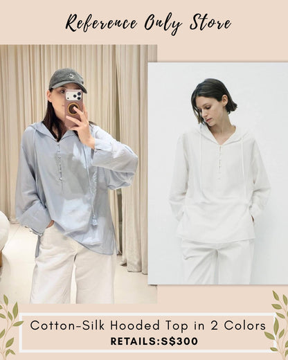 Edi Cotton silk hooded top