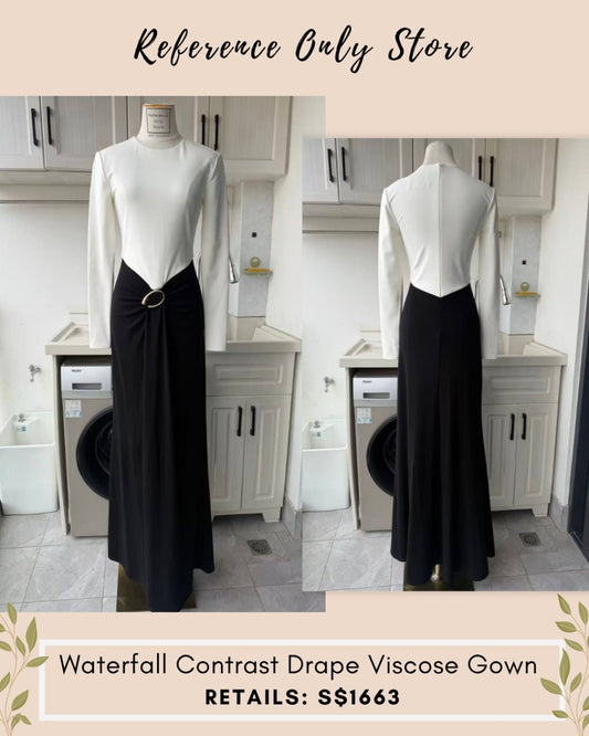Rm Waterfall contrast drape viscose Dress