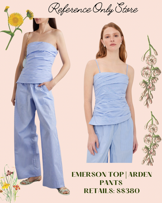 SK Emerson and Arden blue stripe top | cotton pants