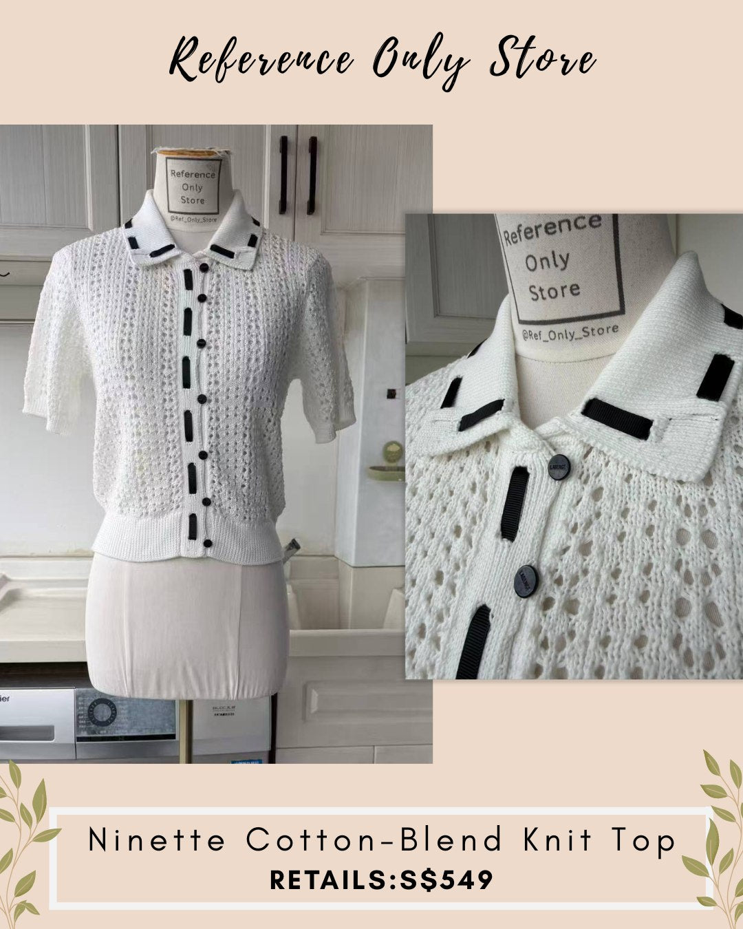 LA Ninette pointelle knit top in white