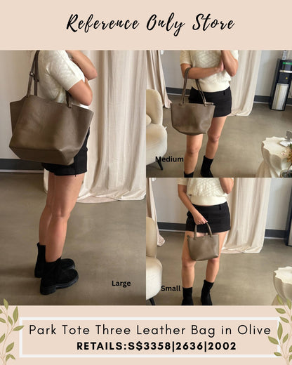 TR Park Tote three leather bag in Olive