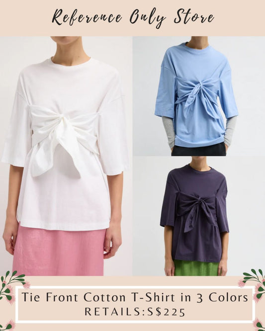 TB Tie Front cotton t shirt in 3 colors