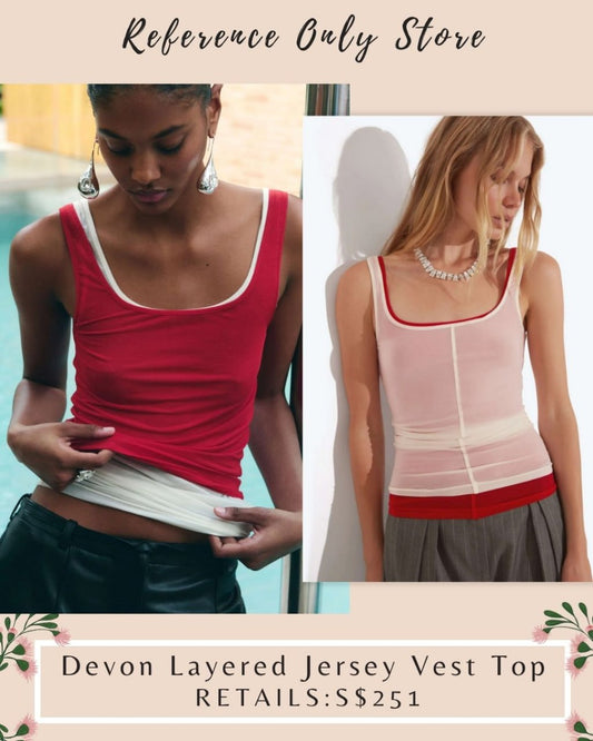 RB Devon layered jersey vest top