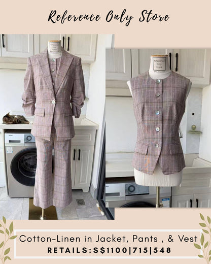 VB Dickey Jacket, pants , vest in cotton linen