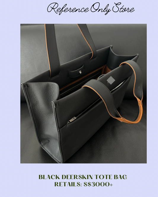 ZN Black Deerskin Tote Bag