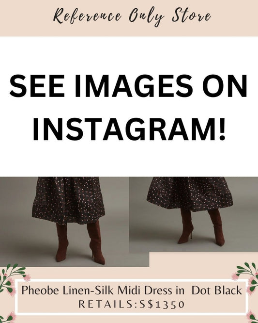 CC Pheobe silk linen midi dress in dot black