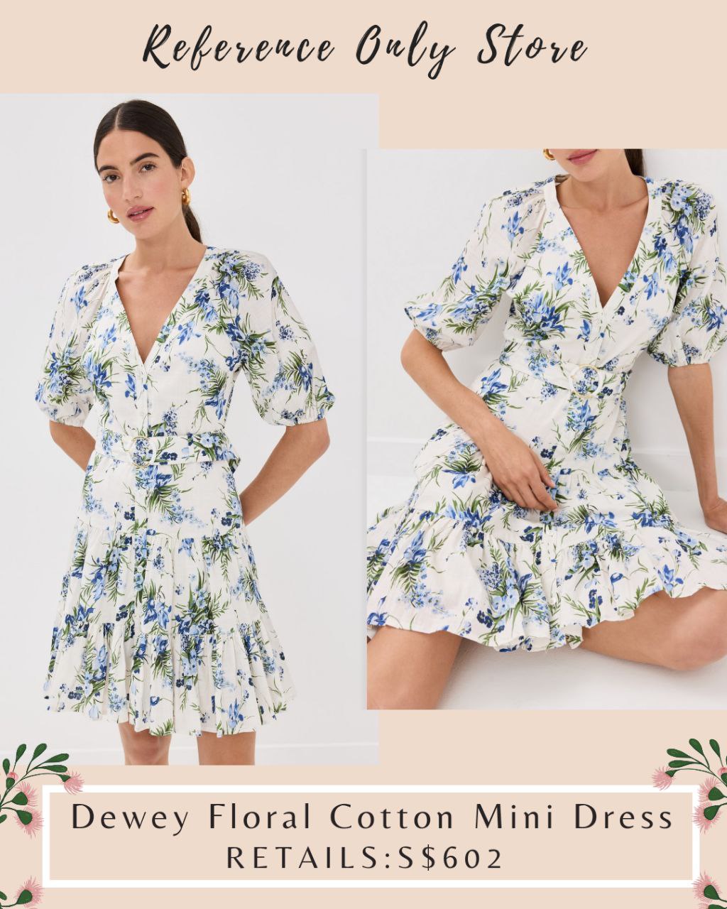 VB Dewey floral cotton mini dress