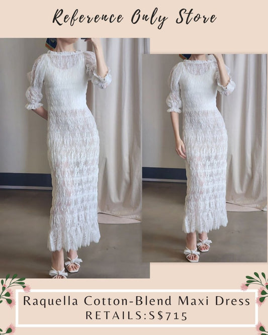 DN Raquella Midi lace cotton blend ivory dress