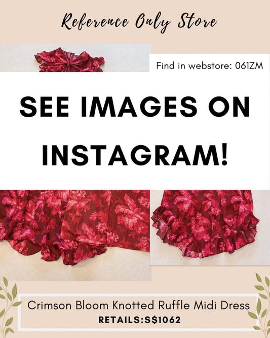 061ZM Crimson bloom ruffle midi dress