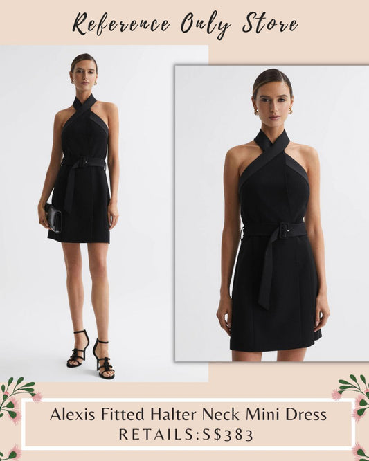 Rs Alexis Halter Black Mini Dress