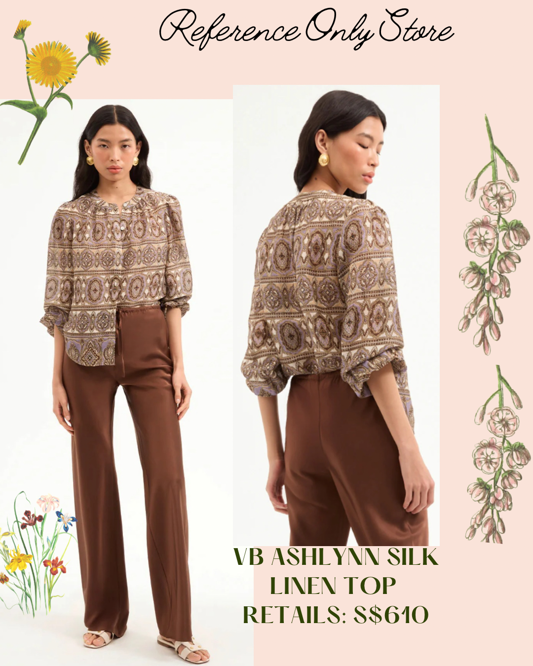 VB Ashlynn silk linen top
