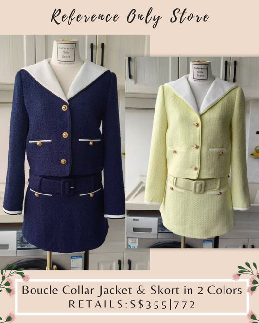 SP Boucle Collar Jacket and Skirt