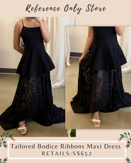 SG Tailored Bodice ribbon maxi dress gown