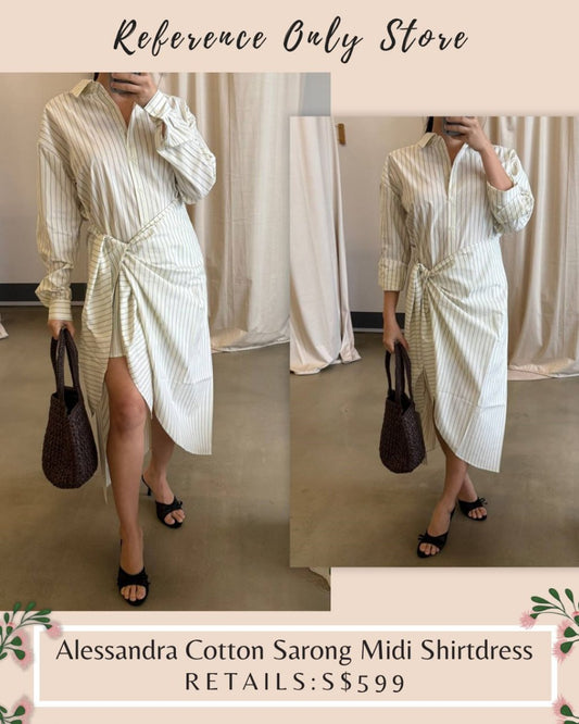 AA Alessandra cotton sarong midi shirt dress