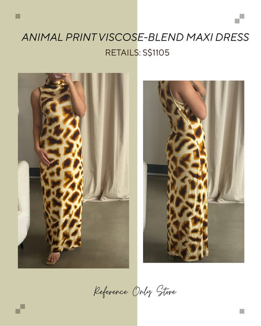 CE Animal print viscose maxi gown