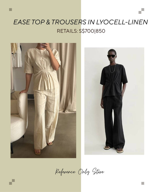 Tot sculpted ease top and trousers pants in lyocell- linen