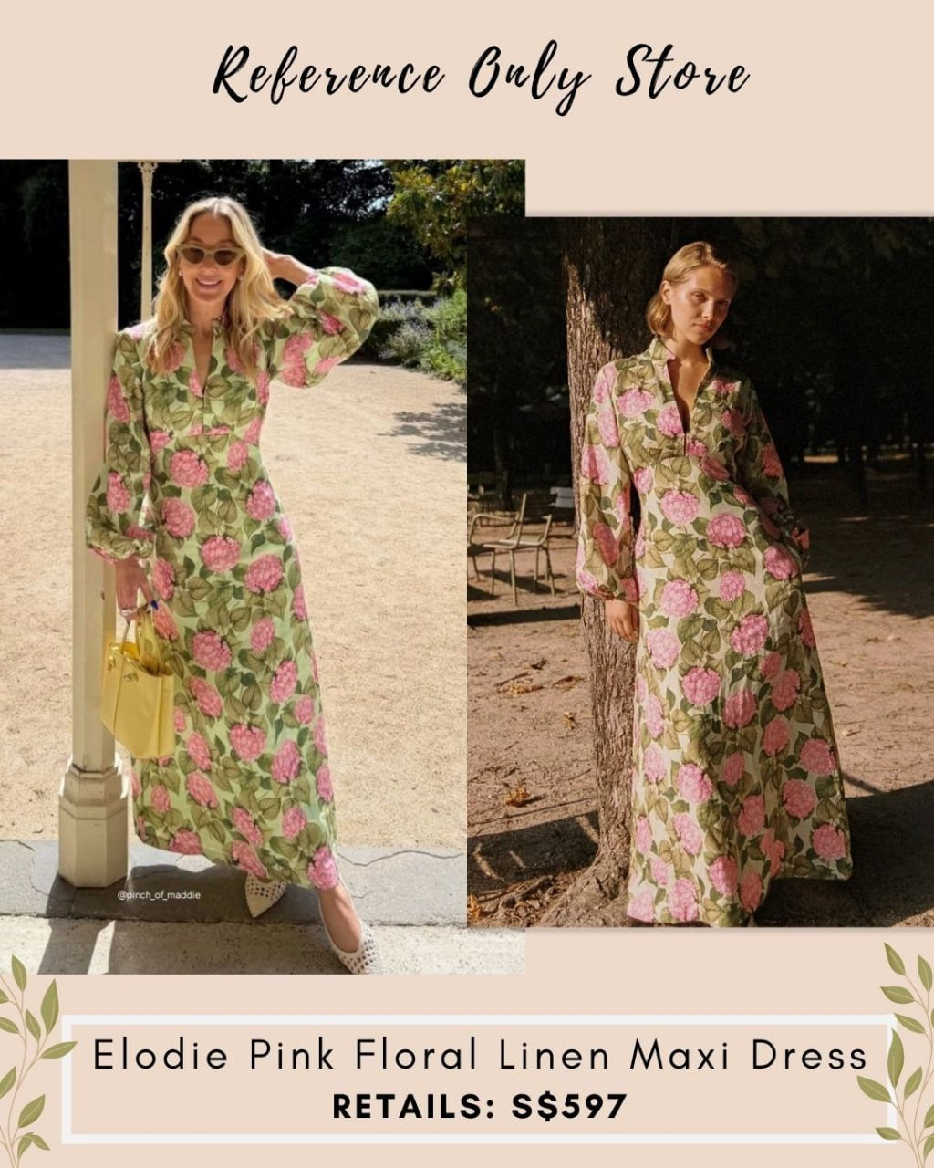 PN Elodie pink floral maxi dress