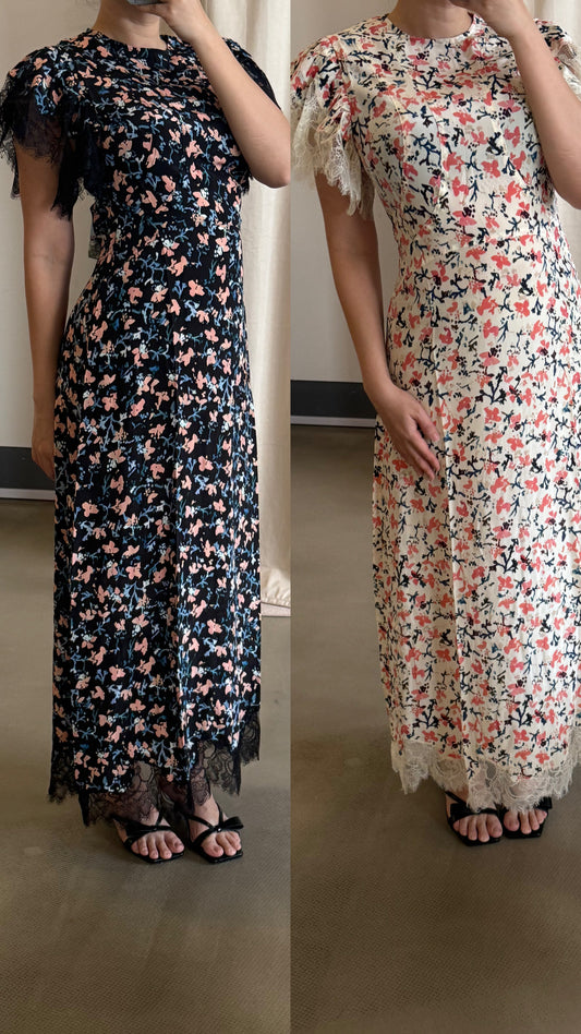 UJ Renee cape sleeve silk midi dress