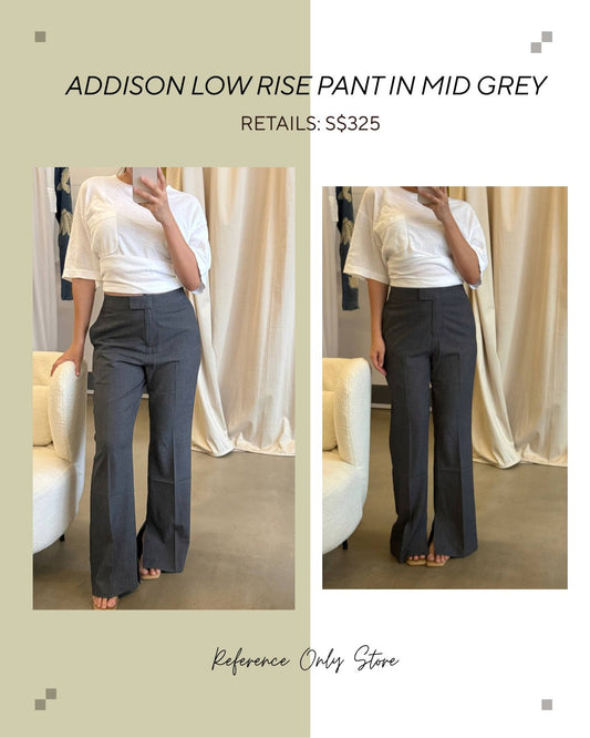 Ref Addison low rise pant in mid grey